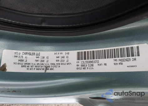 2009 Chrysler Sebring Touring z USA, uszkodzony, nr VIN 1C3LC55D89N516723